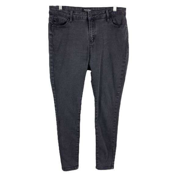Judy Blue Size 15 32 Jeans Black Skinny High Rise Solid Stretch‎ 28 Inseam 684 - Picture 1 of 10